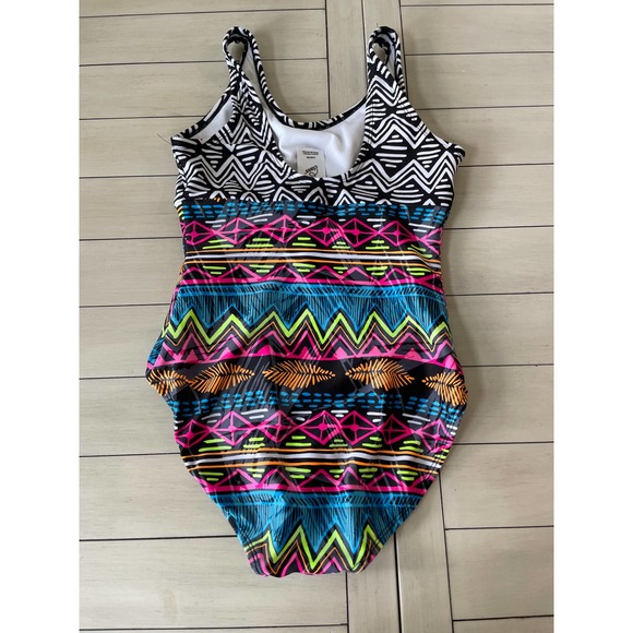 Art Class Multicolor Aztec Girls Onepiece Swimsuit - Picture 3 of 5